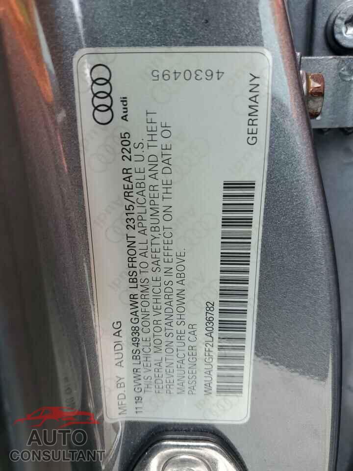 AUDI A3 2020 - WAUAUGFF2LA036782