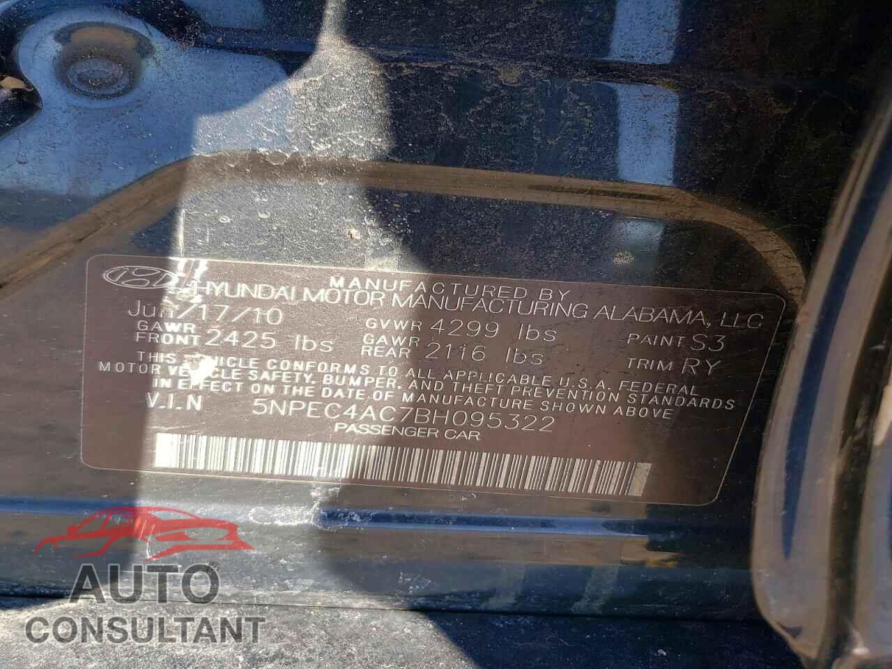 HYUNDAI SONATA 2011 - 5NPEC4AC7BH095322