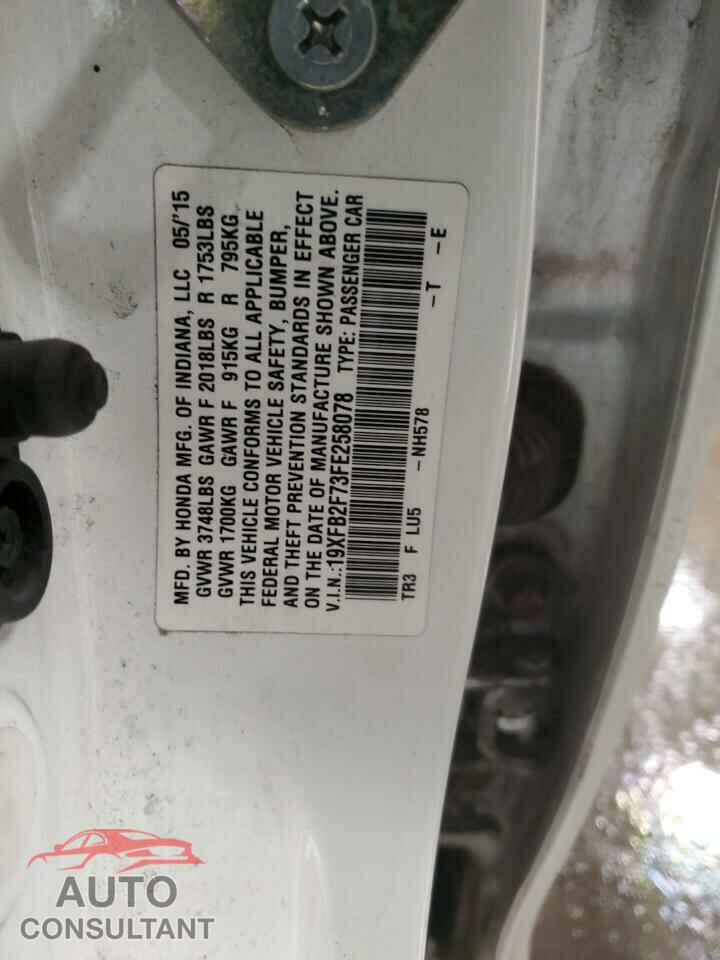 HONDA CIVIC 2015 - 19XFB2F73FE258078