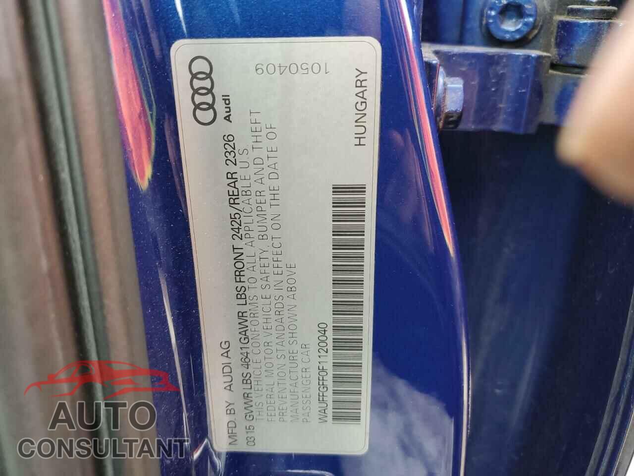 AUDI S3 2015 - WAUFFGFF0F1120040