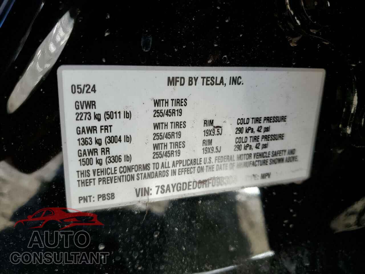 TESLA MODEL Y 2024 - 7SAYGDED0RF098305