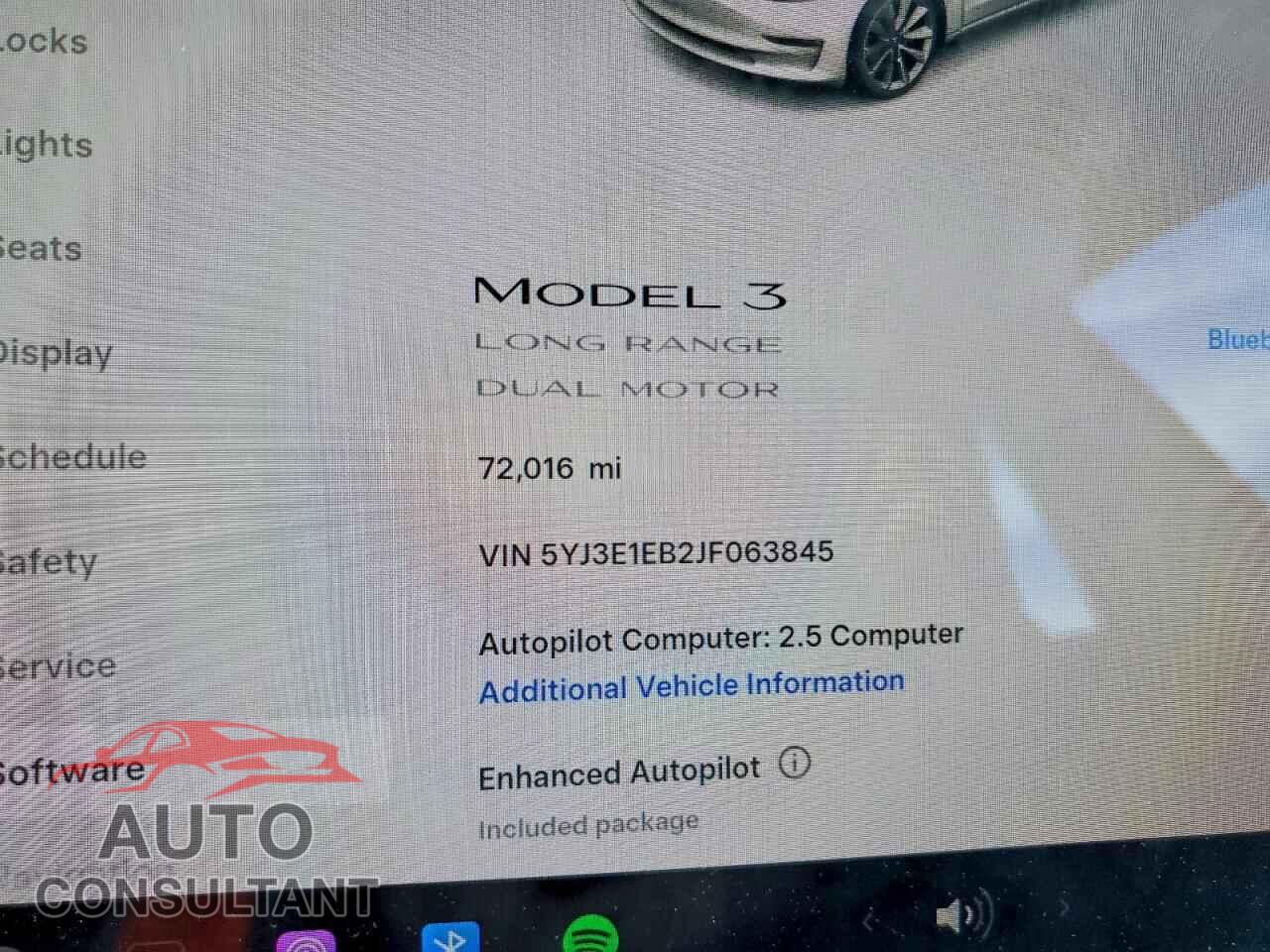 TESLA MODEL 3 2018 - 5YJ3E1EB2JF063845