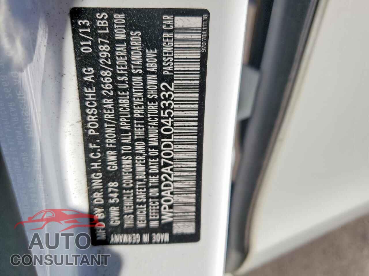 PORSCHE PANAMERA 2013 - WP0AD2A70DL045332