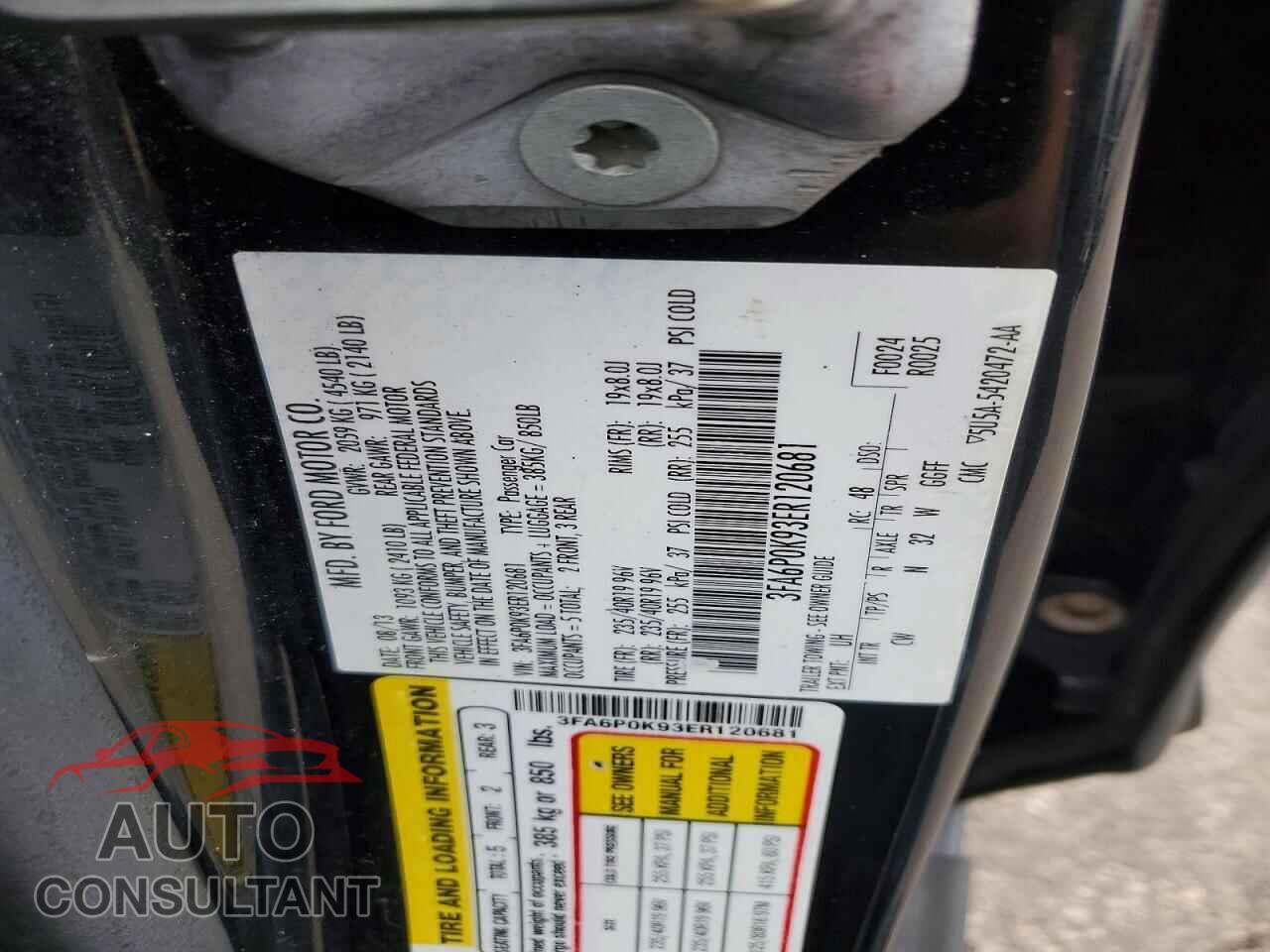 FORD FUSION 2014 - 3FA6P0K93ER120681