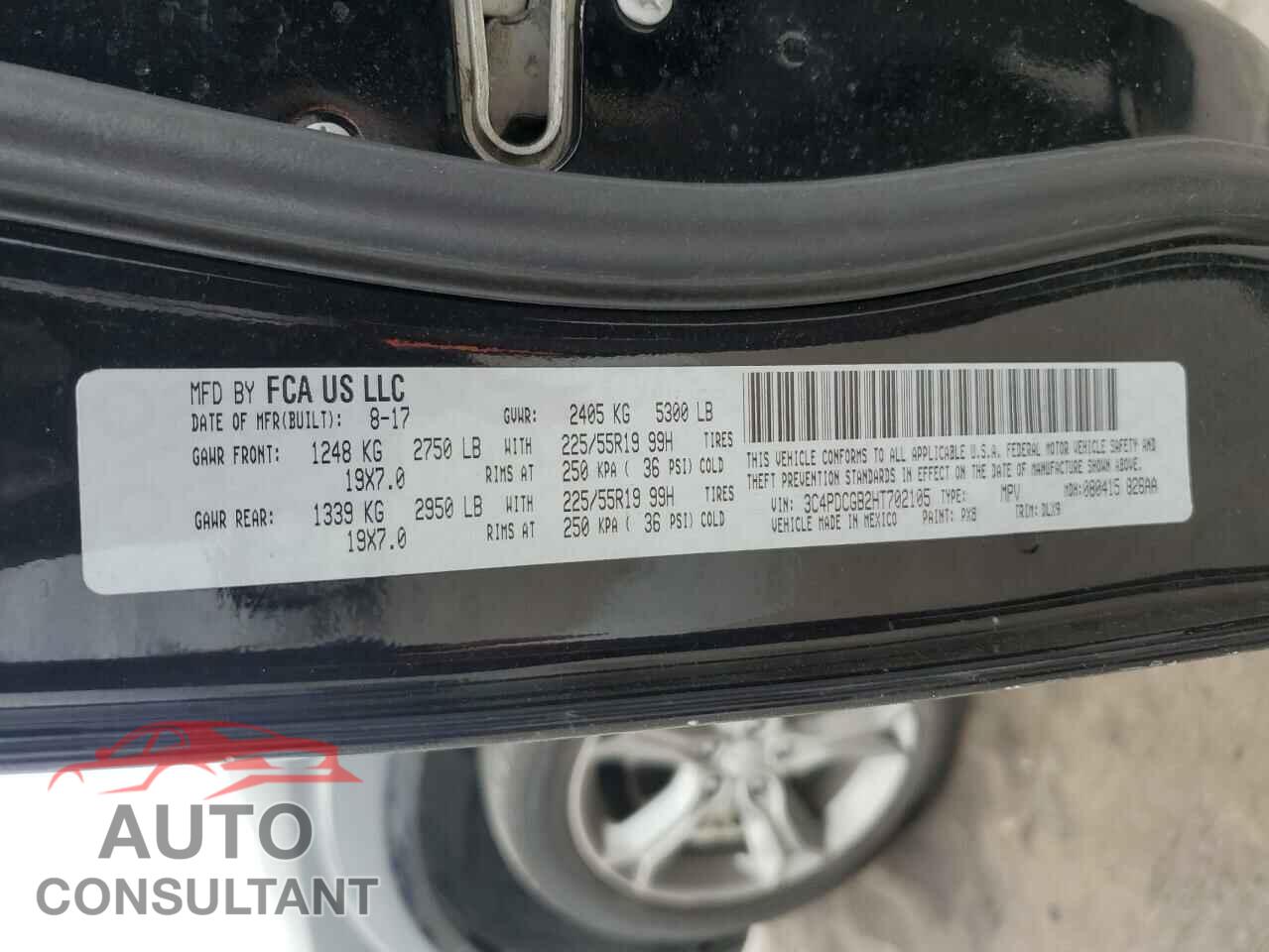 DODGE JOURNEY 2017 - 3C4PDCGB2HT702105