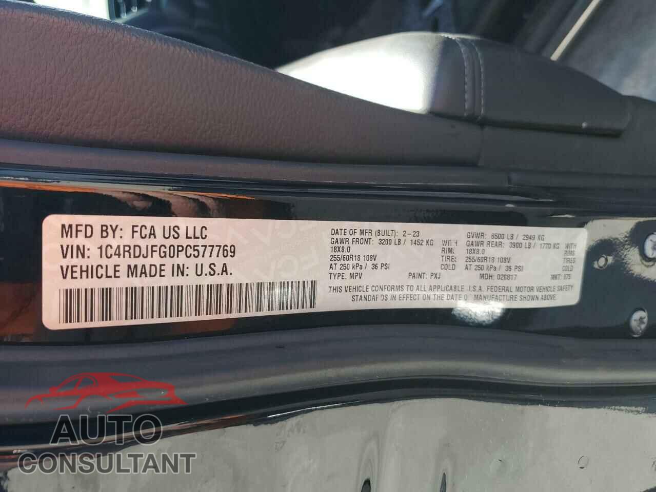 DODGE DURANGO 2023 - 1C4RDJFG0PC577769