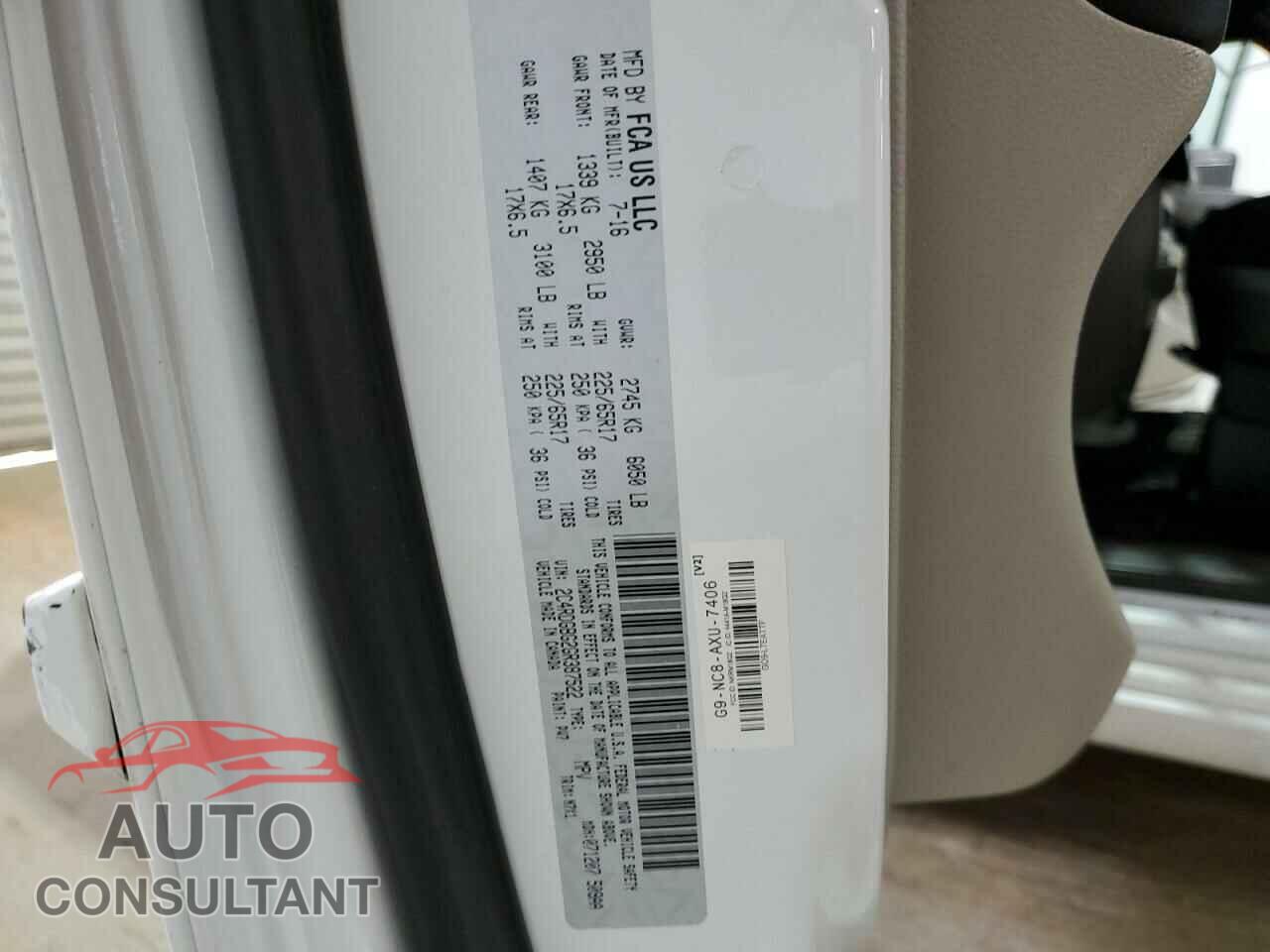 DODGE CARAVAN 2016 - 2C4RDGBG2GR387522