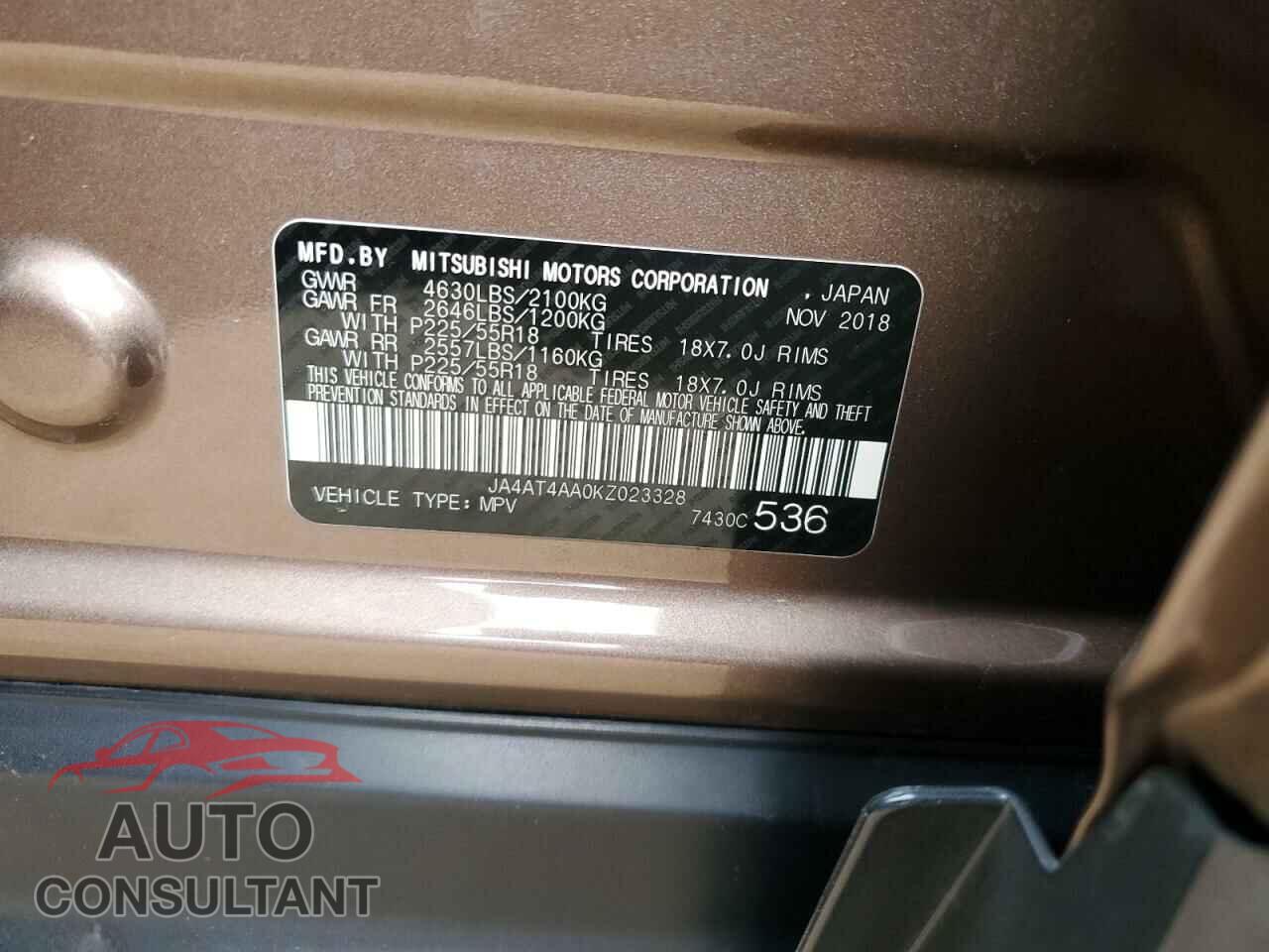 MITSUBISHI ECLIPSE 2019 - JA4AT4AA0KZ023328