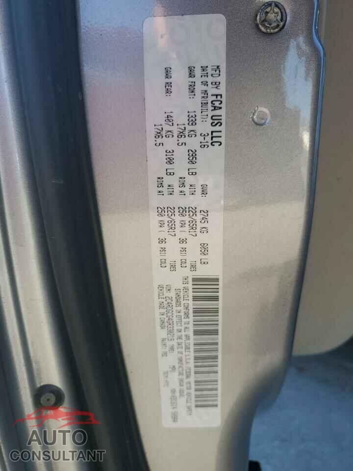DODGE CARAVAN 2016 - 2C4RDGCG4GR330219