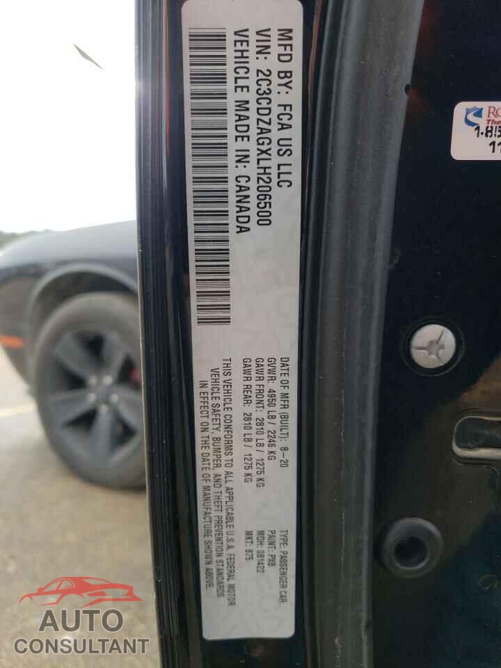 DODGE CHALLENGER 2020 - 2C3CDZAGXLH206500