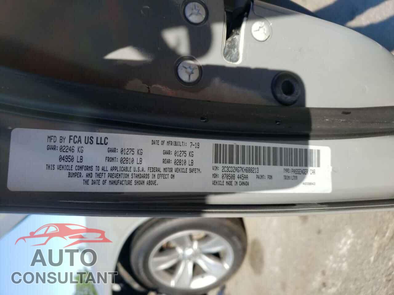 DODGE CHALLENGER 2019 - 2C3CDZAG7KH688213