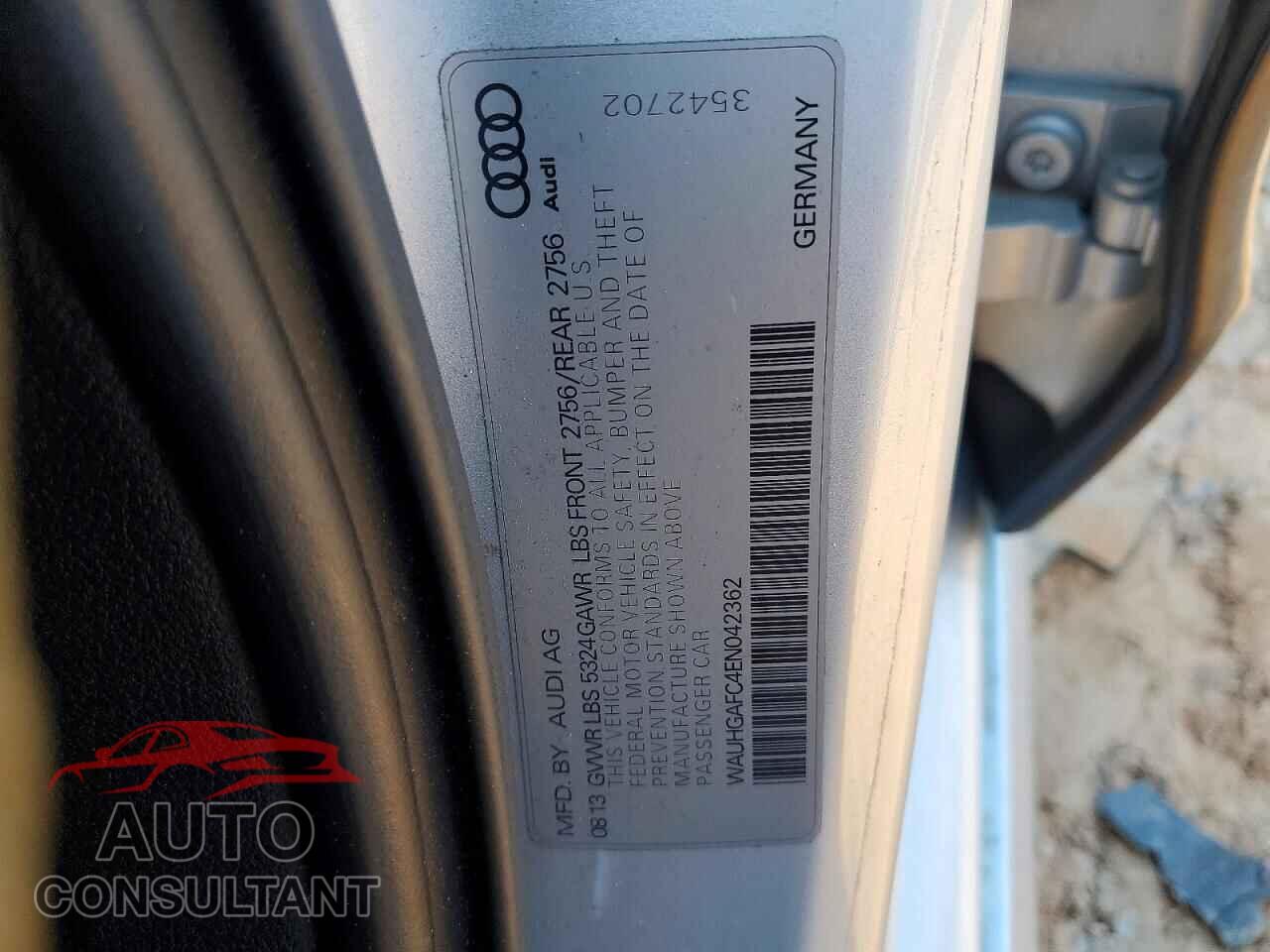 AUDI A6 2014 - WAUHGAFC4EN042362