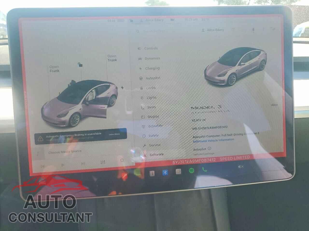 TESLA MODEL 3 2021 - 5YJ3E1EA9MF087412