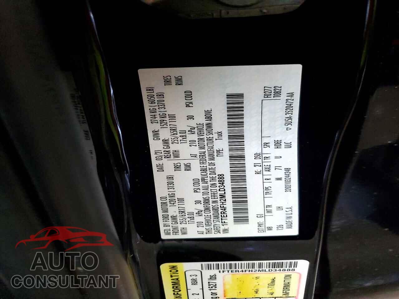 FORD RANGER 2021 - 1FTER4FH2MLD34888