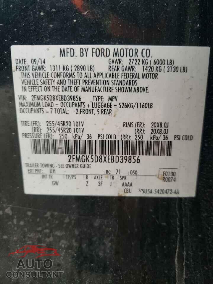 FORD FLEX 2014 - 2FMGK5D8XEBD39856