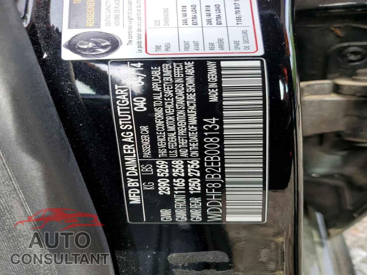 MERCEDES-BENZ E-CLASS 2014 - WDDHF8JB2EB008134