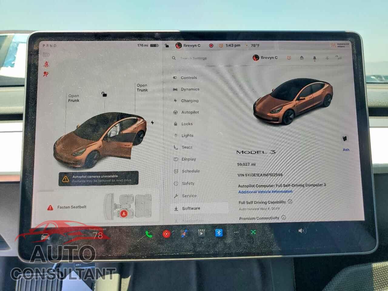 TESLA MODEL 3 2022 - 5YJ3E1EA1NF102549
