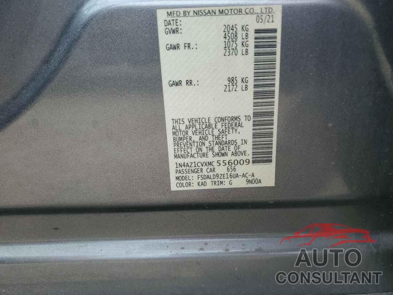 NISSAN LEAF 2021 - 1N4AZ1CVXMC556009