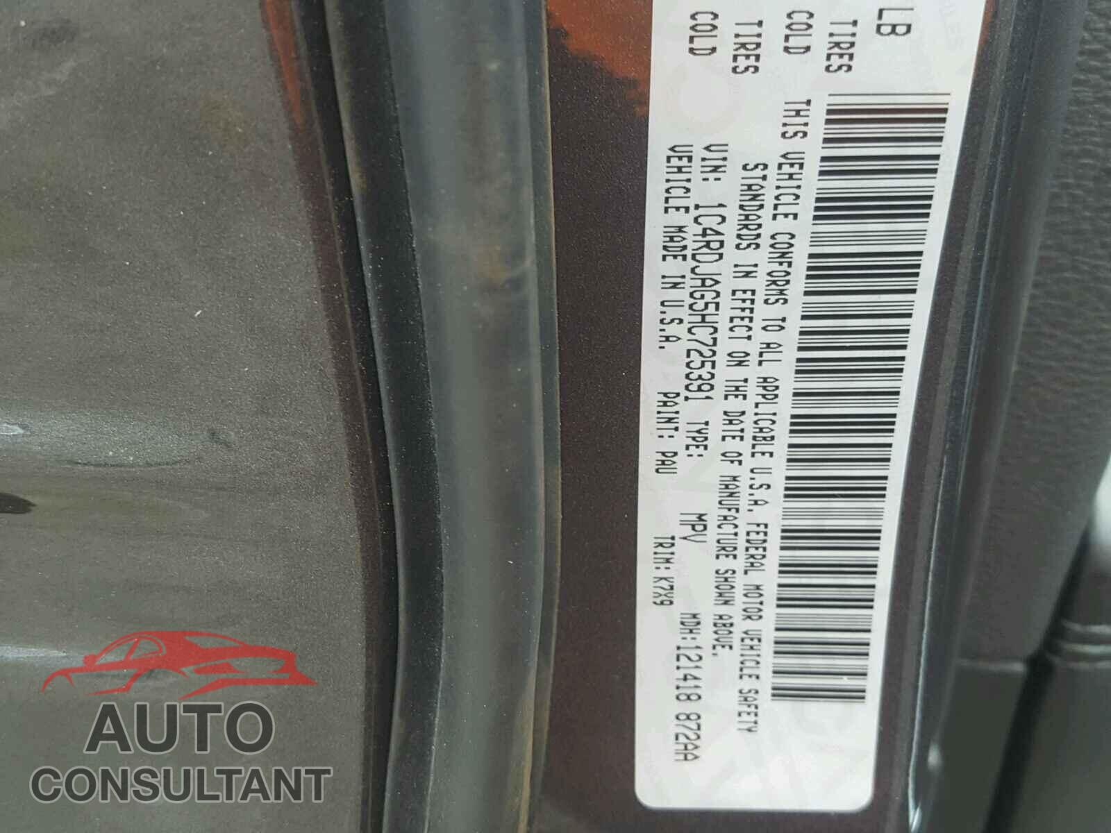 DODGE DURANGO SXT 2017 - 1C4RDJAG5HC725391