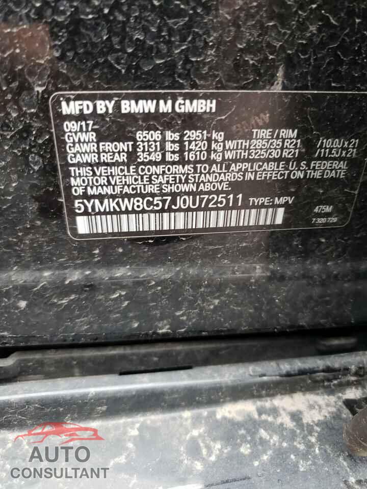 BMW X6 2018 - 5YMKW8C57J0U72511