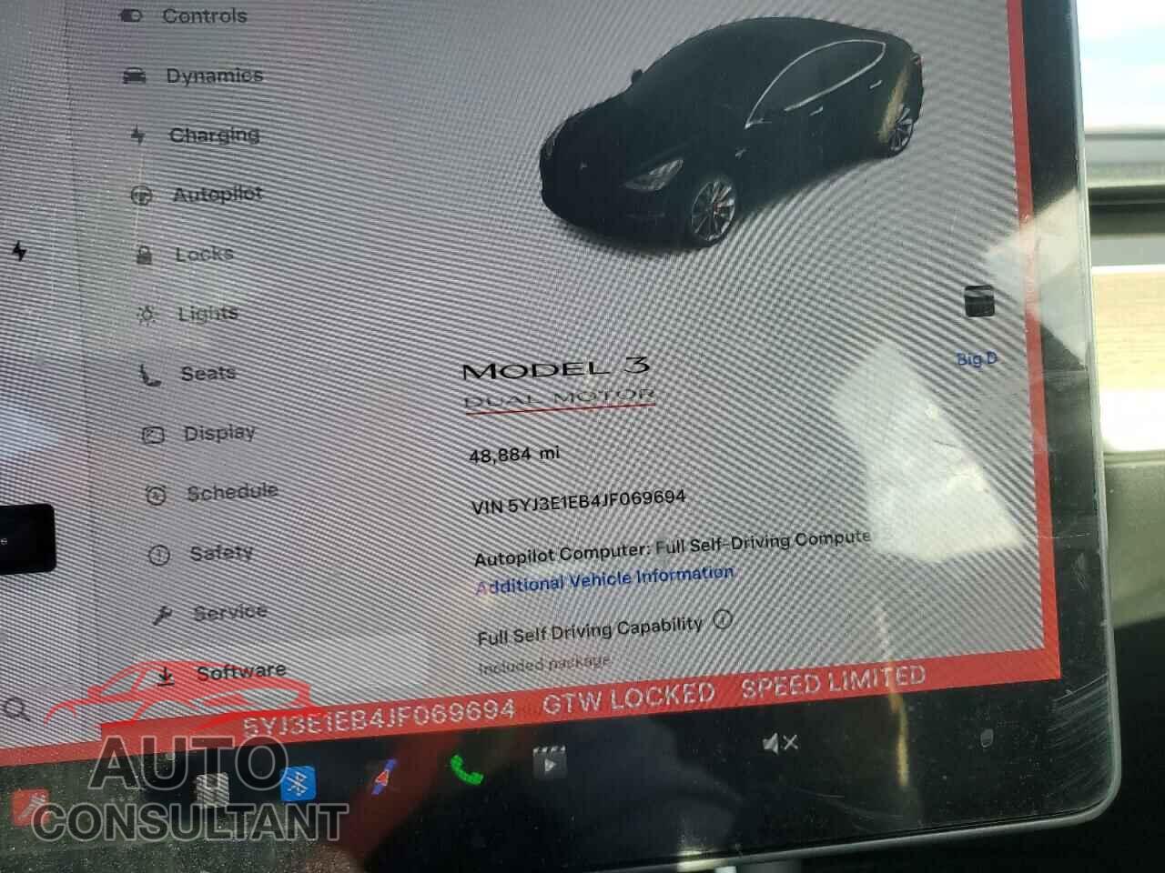 TESLA MODEL 3 2018 - 5YJ3E1EB4JF069694