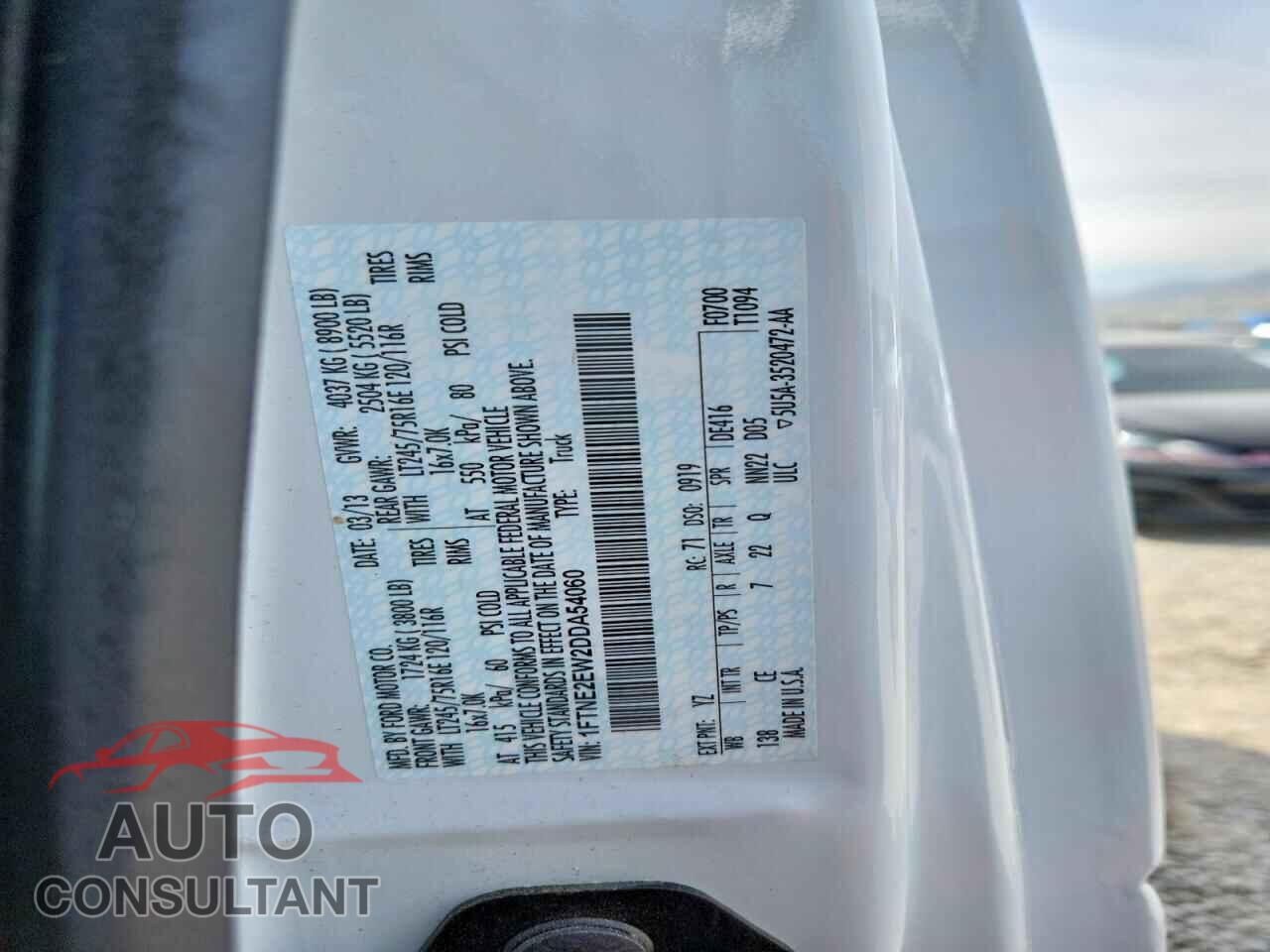 FORD ECONOLINE 2013 - 1FTNE2EW2DDA54060