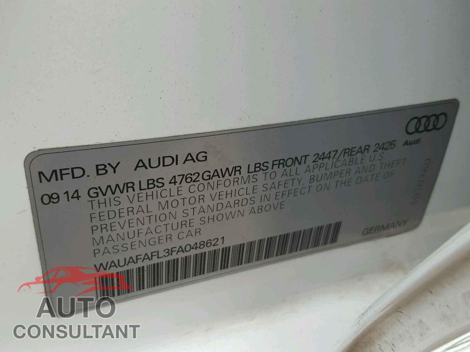 AUDI A4 2015 - WAUAFAFL3FA048621