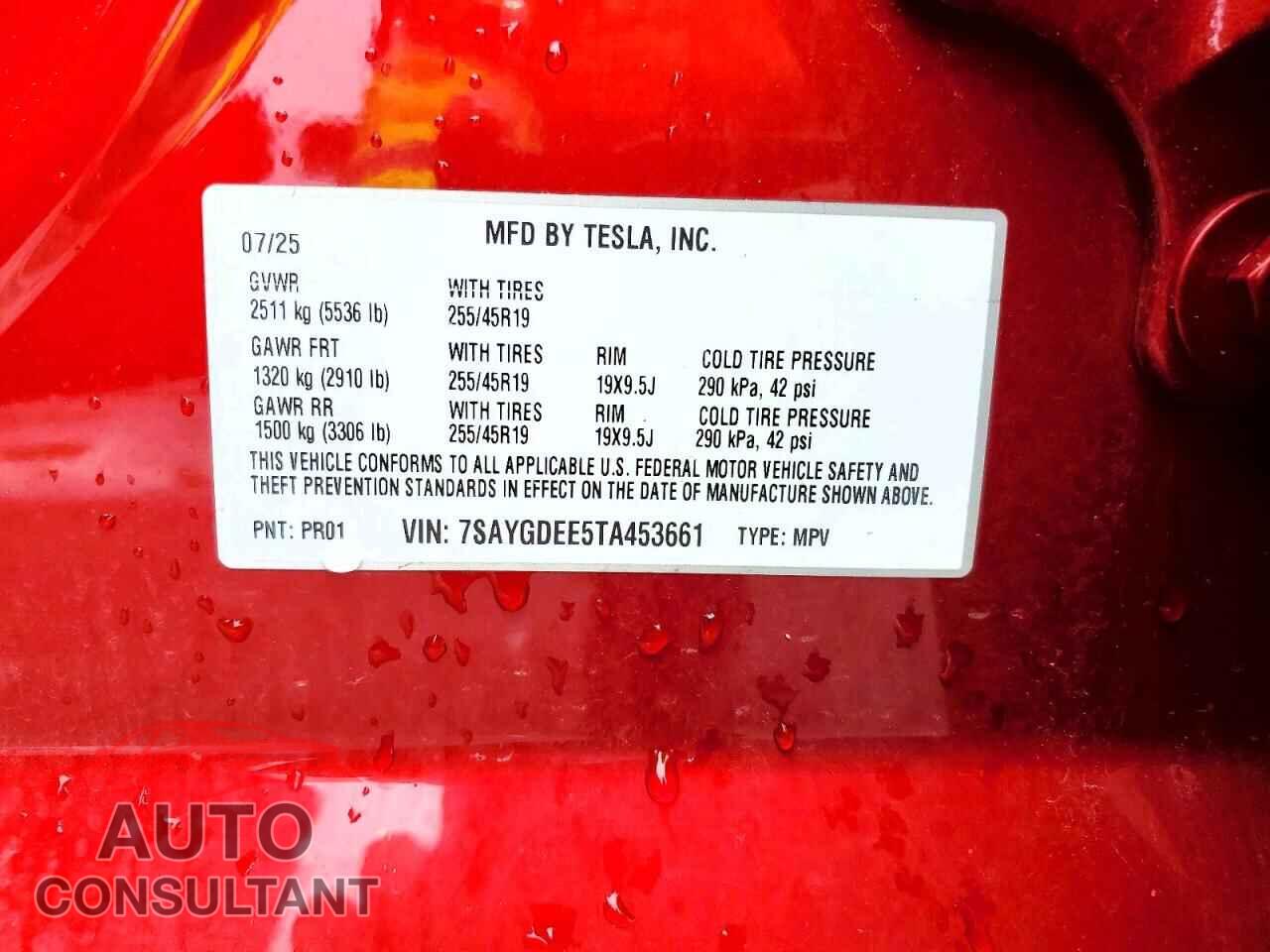 TESLA MODEL Y 2026 - 7SAYGDEE5TA453661
