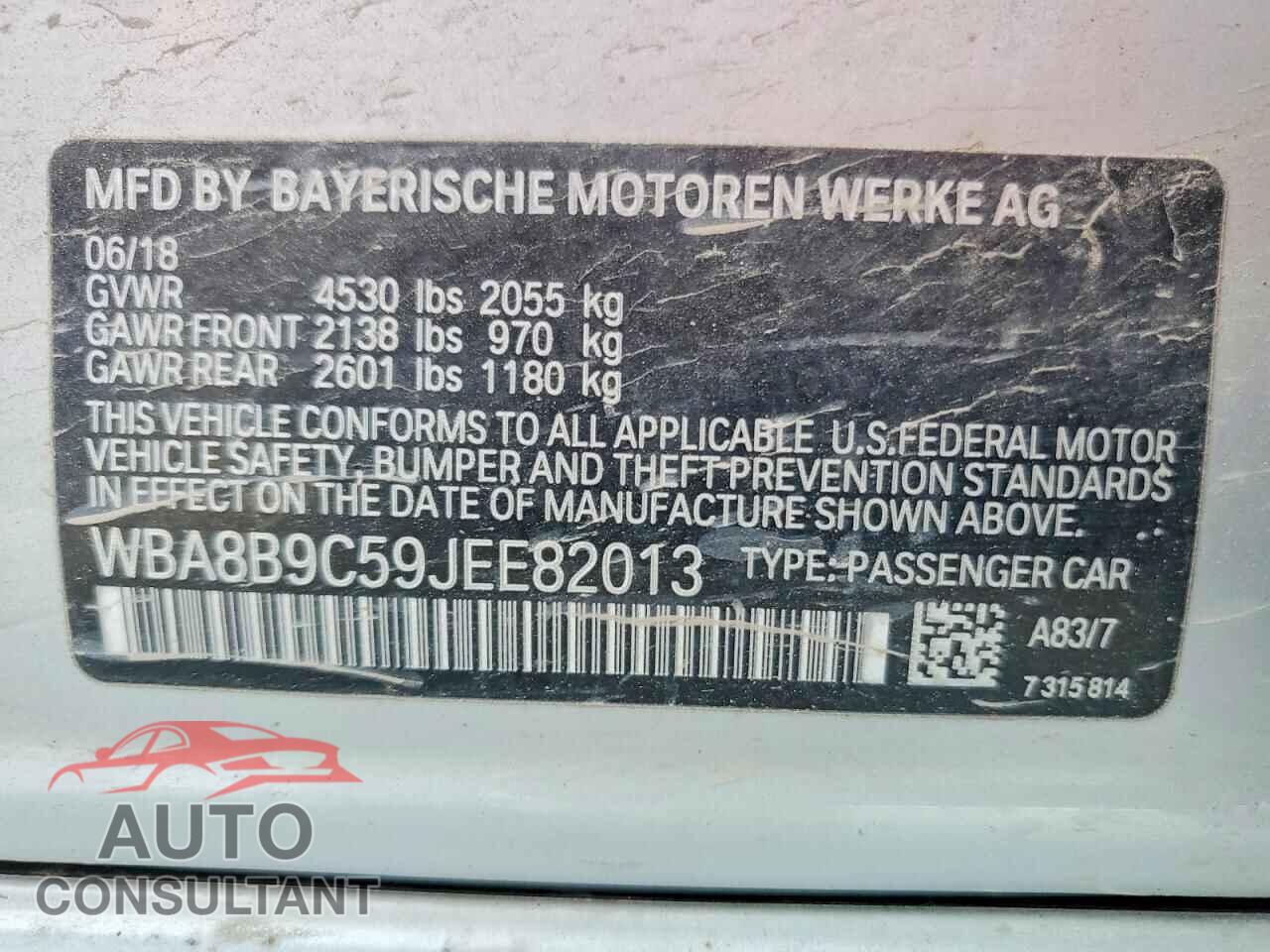 BMW 330 I 2018 - WBA8B9C59JEE82013