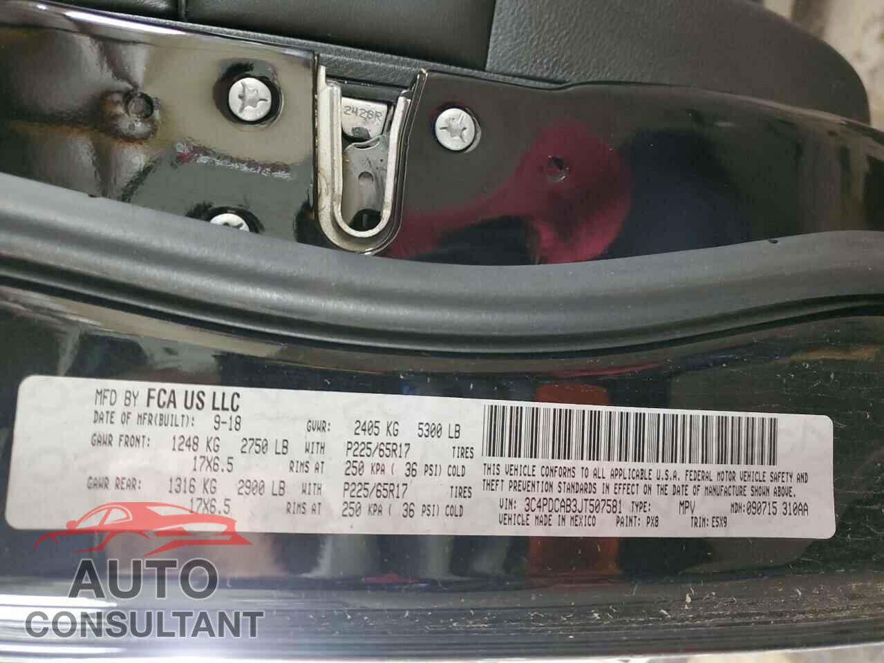 DODGE JOURNEY 2018 - 3C4PDCAB3JT507581