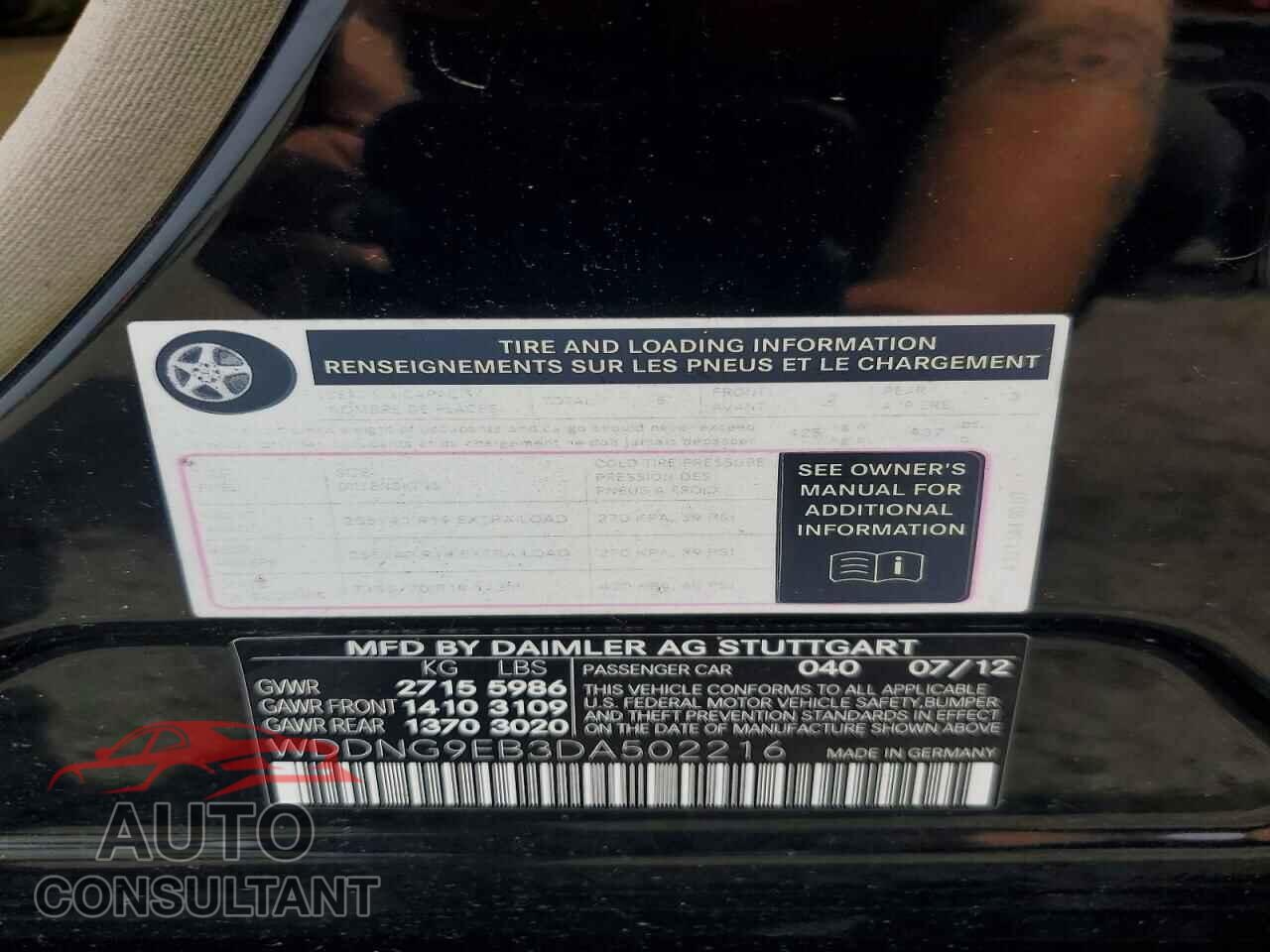 MERCEDES-BENZ S-CLASS 2013 - WDDNG9EB3DA502216
