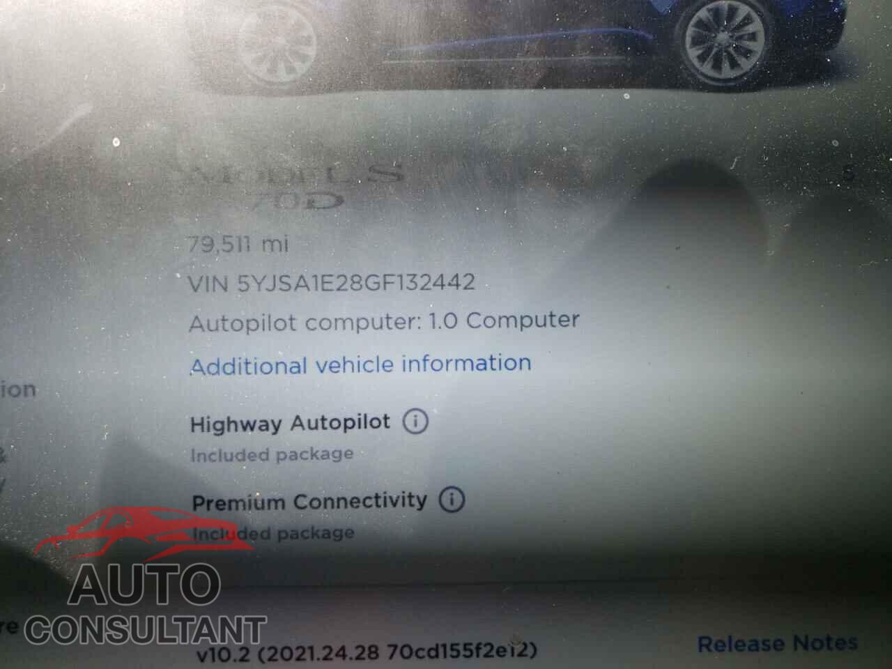 TESLA MODEL S 2016 - 5YJSA1E28GF132442