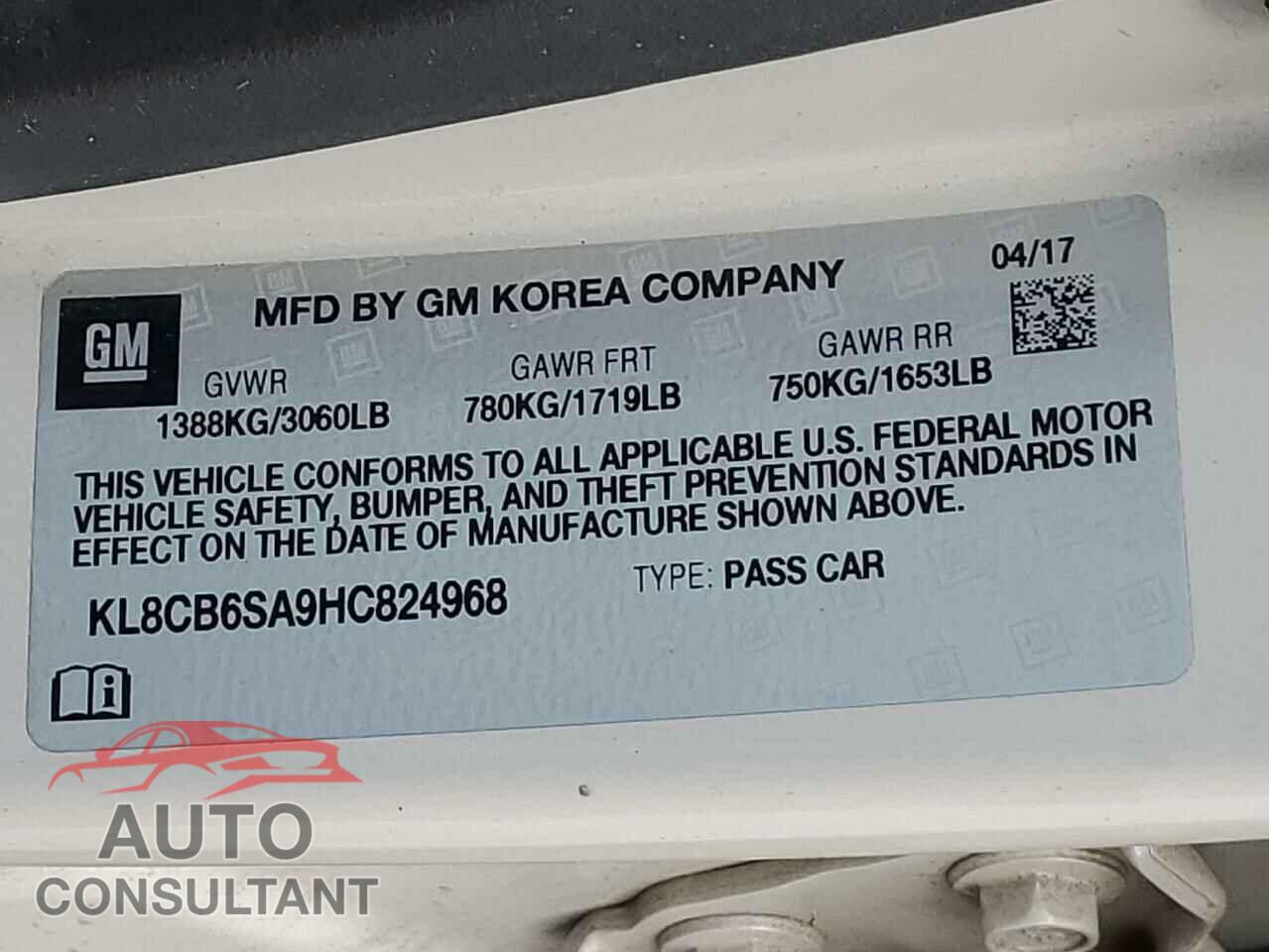 CHEVROLET SPARK 2017 - KL8CB6SA9HC824968