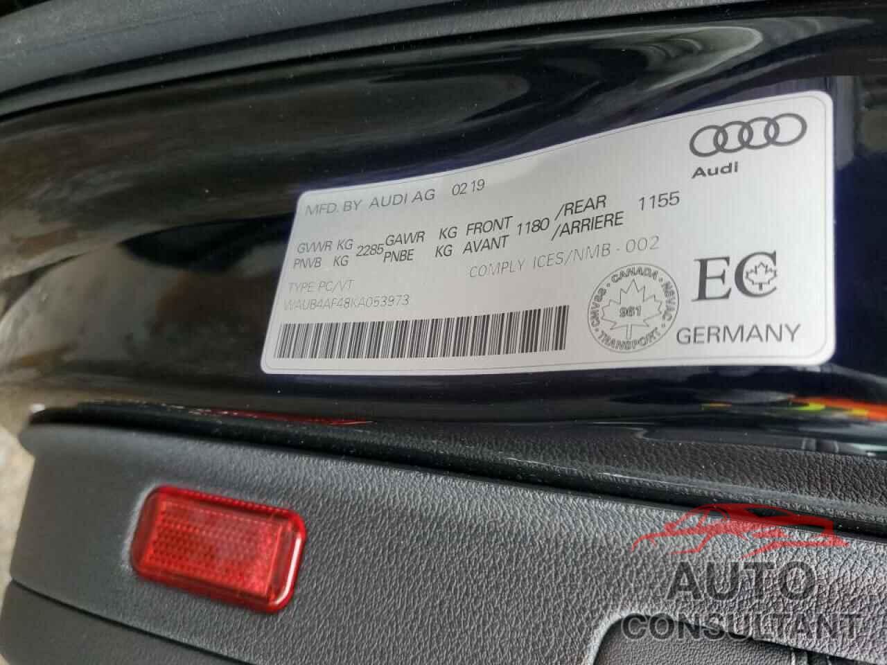 AUDI S4/RS4 2019 - WAUB4AF48KA053973