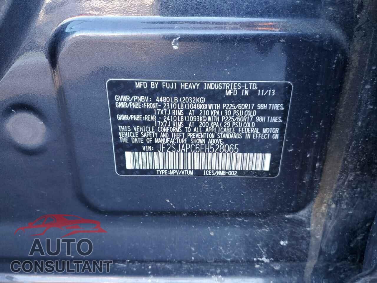 SUBARU FORESTER 2014 - JF2SJAPC6EH528065
