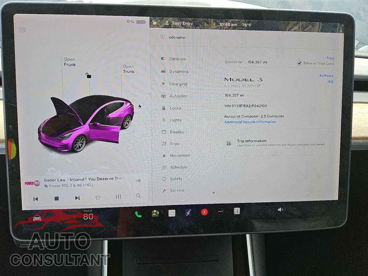 TESLA MODEL 3 2018 - 5YJ3E1EA2JF042100