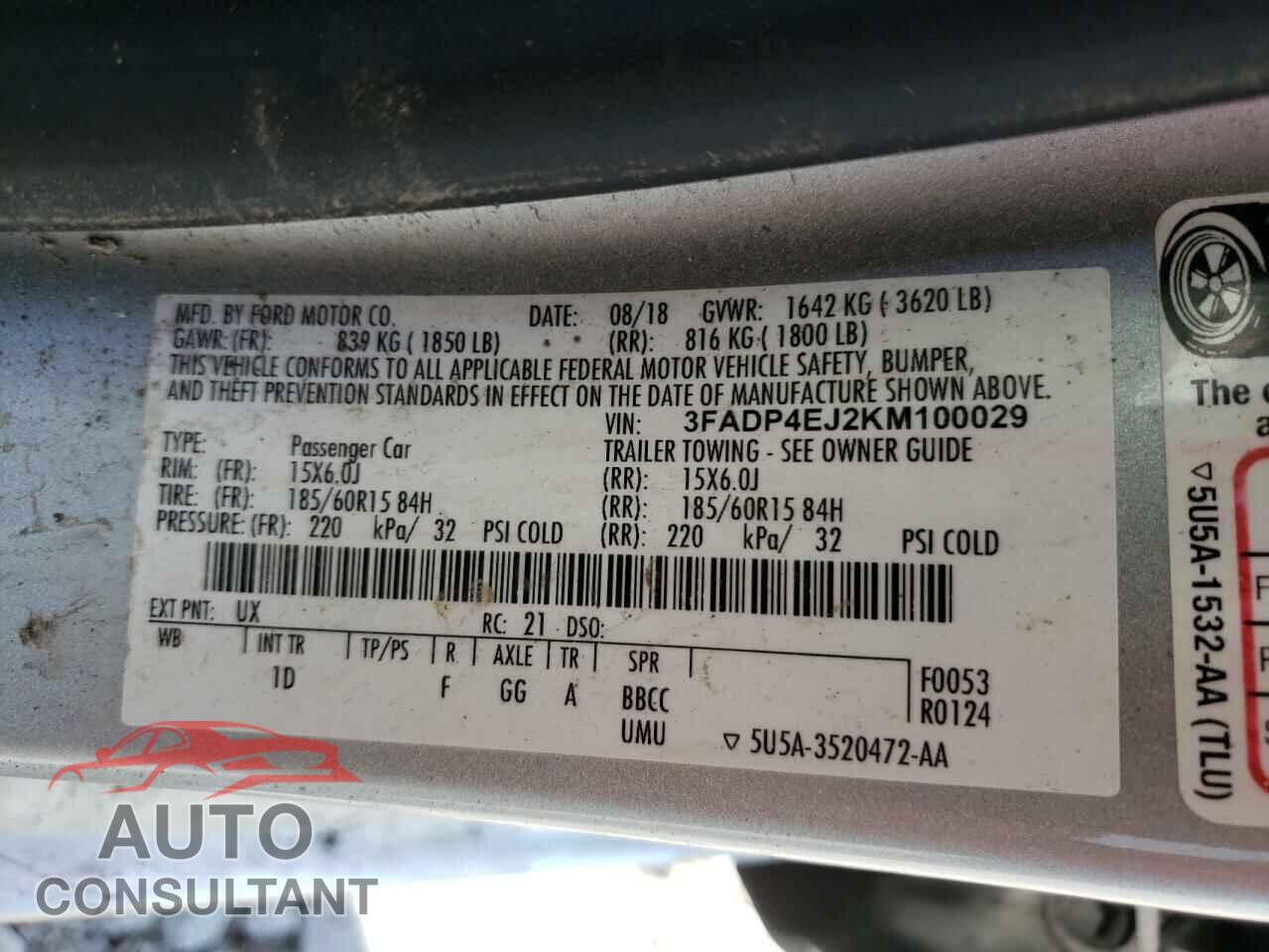 FORD FIESTA 2019 - 3FADP4EJ2KM100029