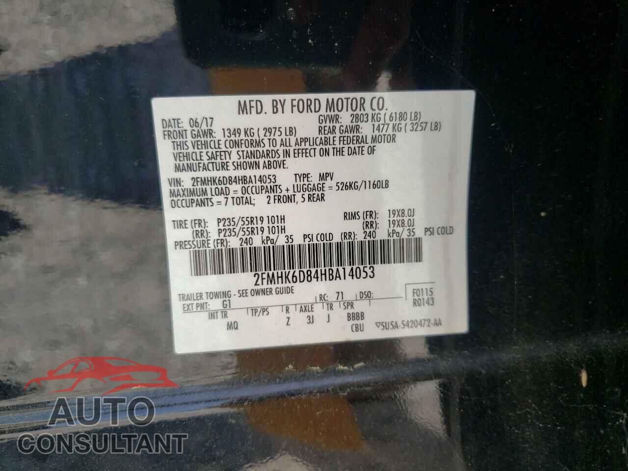 FORD FLEX 2017 - 2FMHK6D84HBA14053