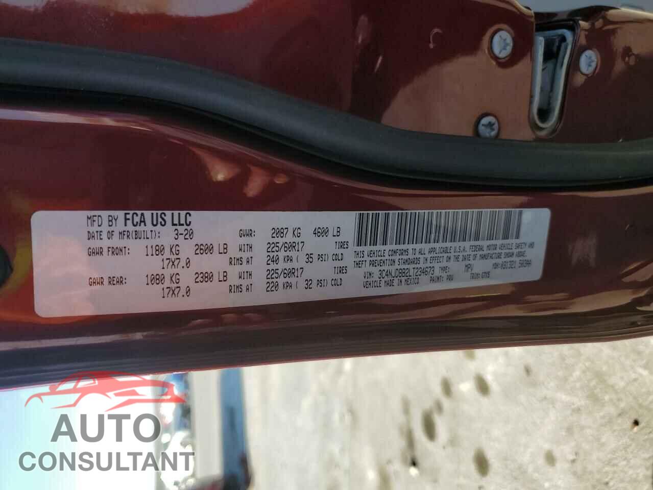 JEEP COMPASS 2020 - 3C4NJDBB2LT234673