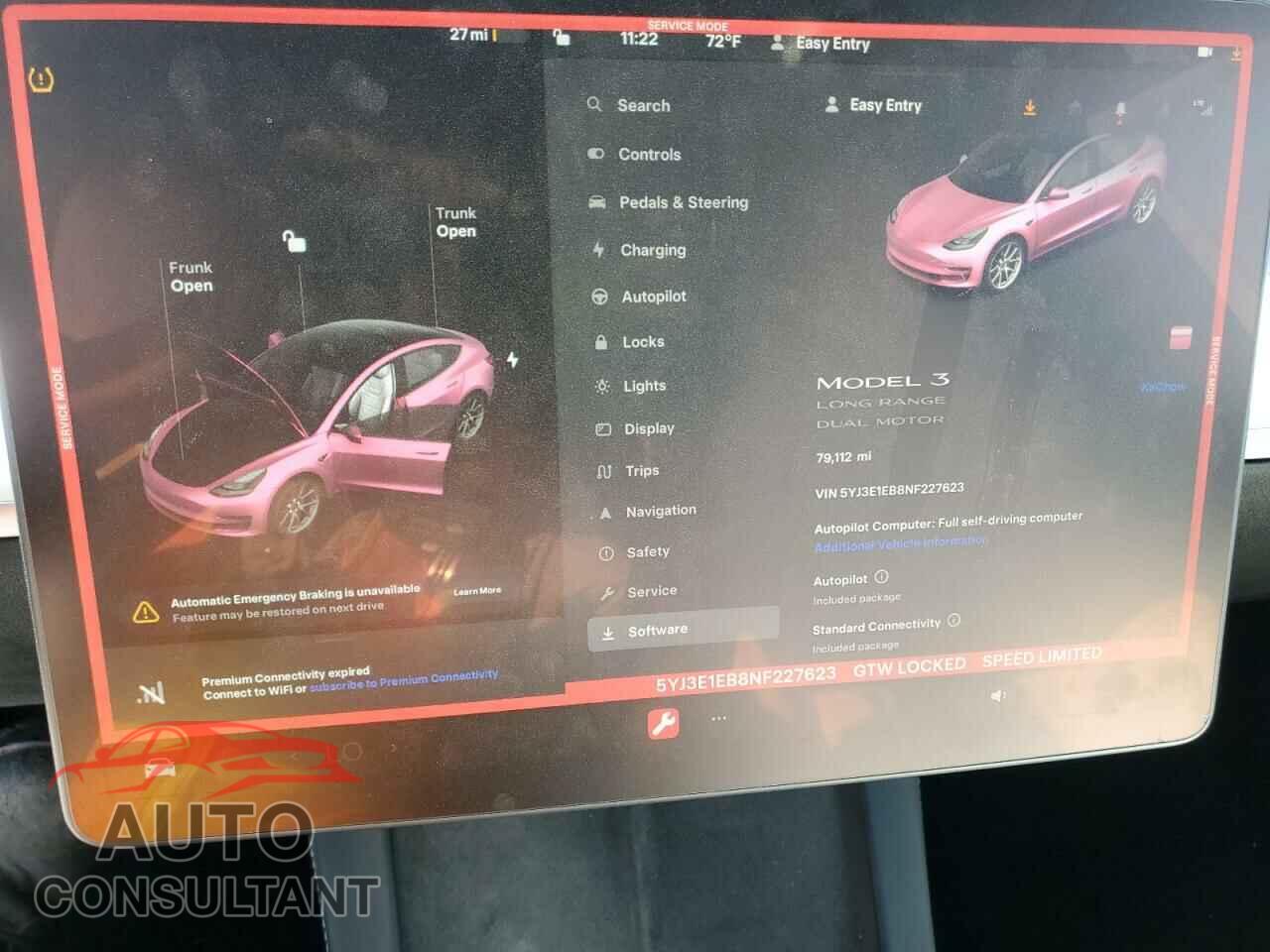TESLA MODEL 3 2022 - 5YJ3E1EB8NF227623
