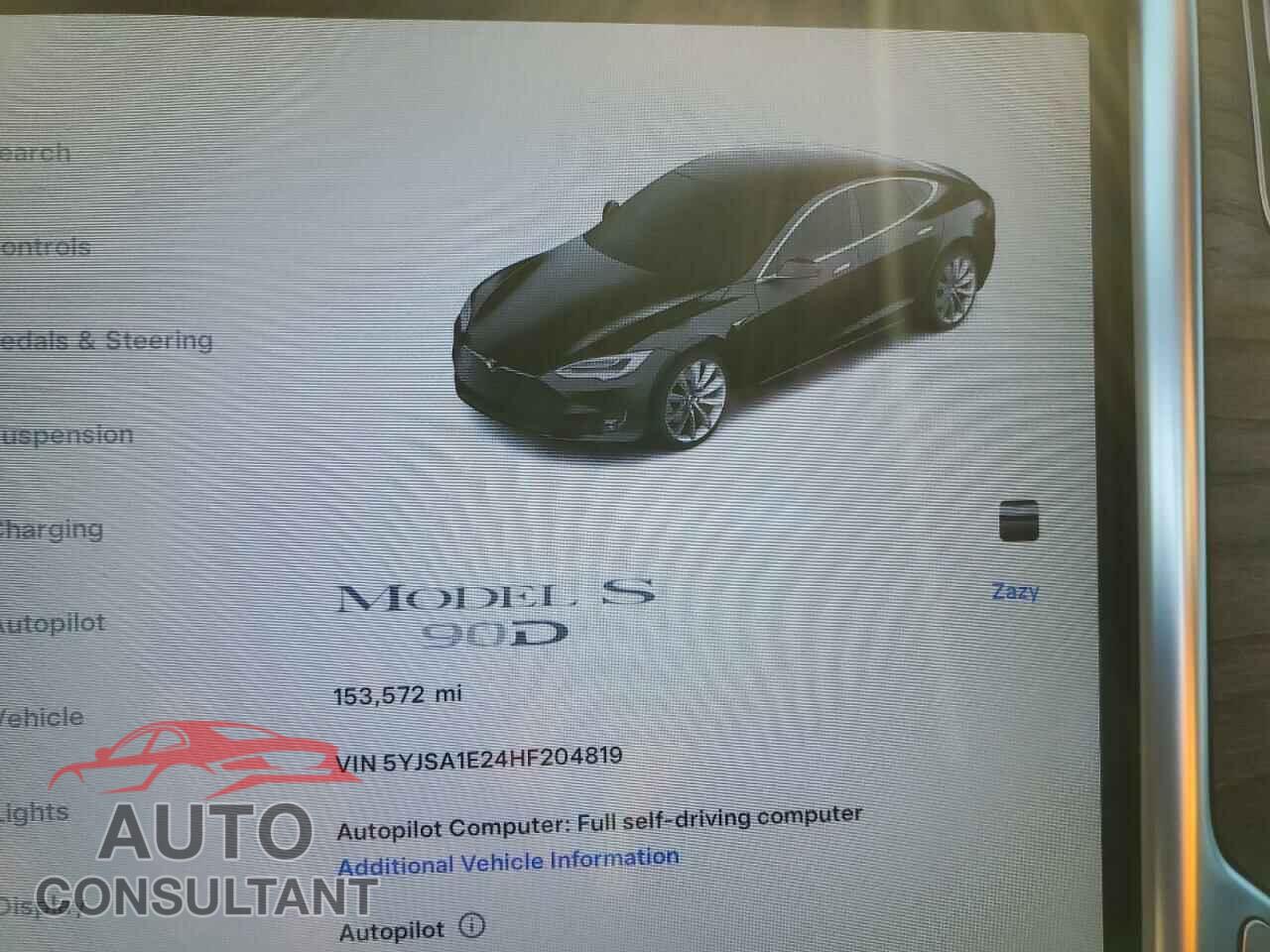 TESLA MODEL S 2017 - 5YJSA1E24HF204819