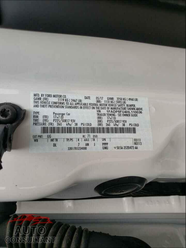 FORD CMAX 2017 - 1FADP5FU4HL110036