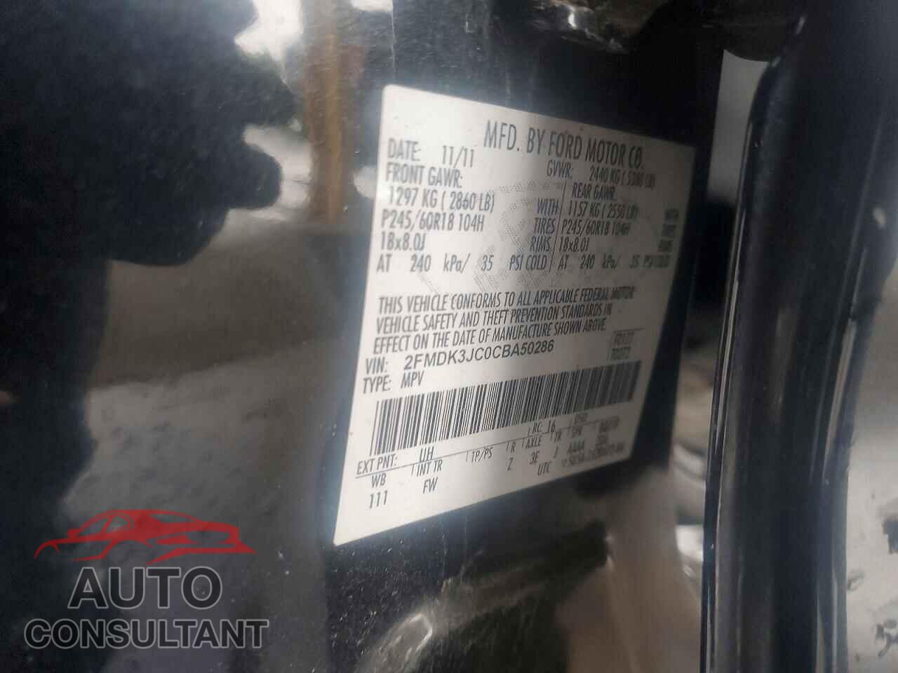 FORD EDGE 2012 - 2FMDK3JC0CBA50286
