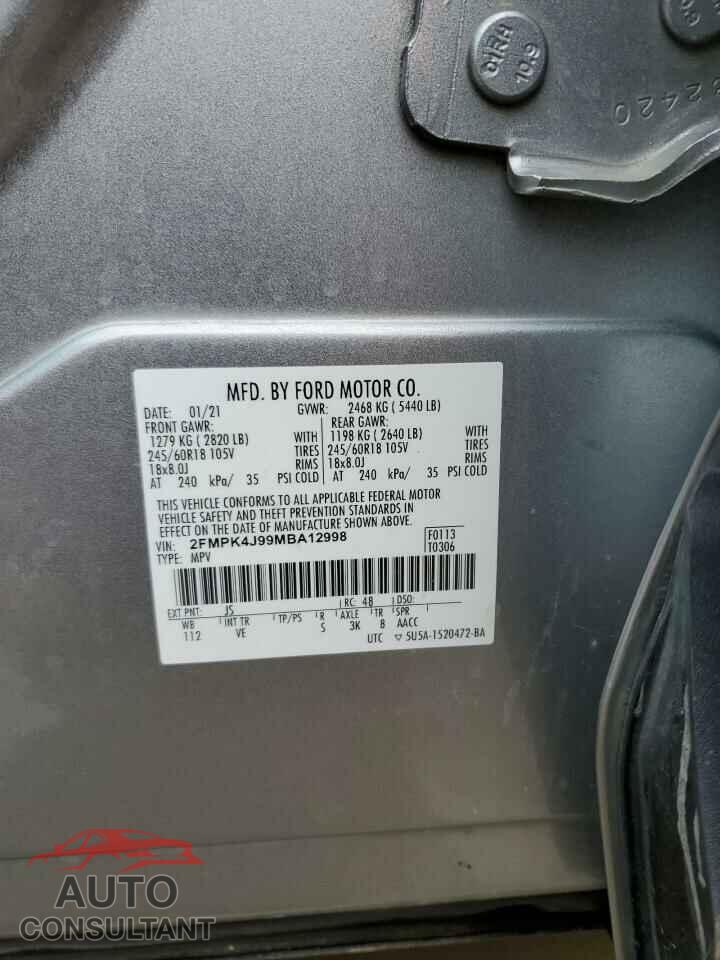 FORD EDGE 2021 - 2FMPK4J99MBA12998