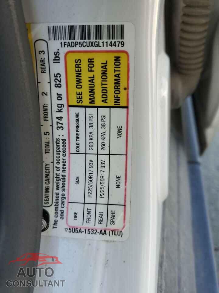 FORD CMAX 2016 - 1FADP5CUXGL114479