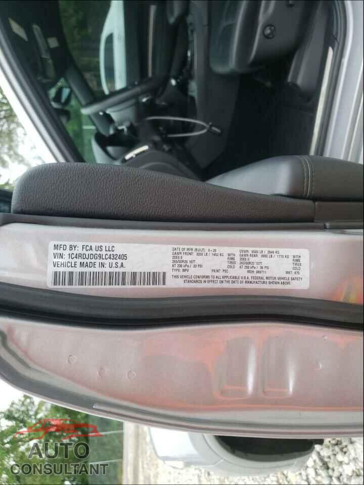 DODGE DURANGO 2020 - 1C4RDJDG9LC432405
