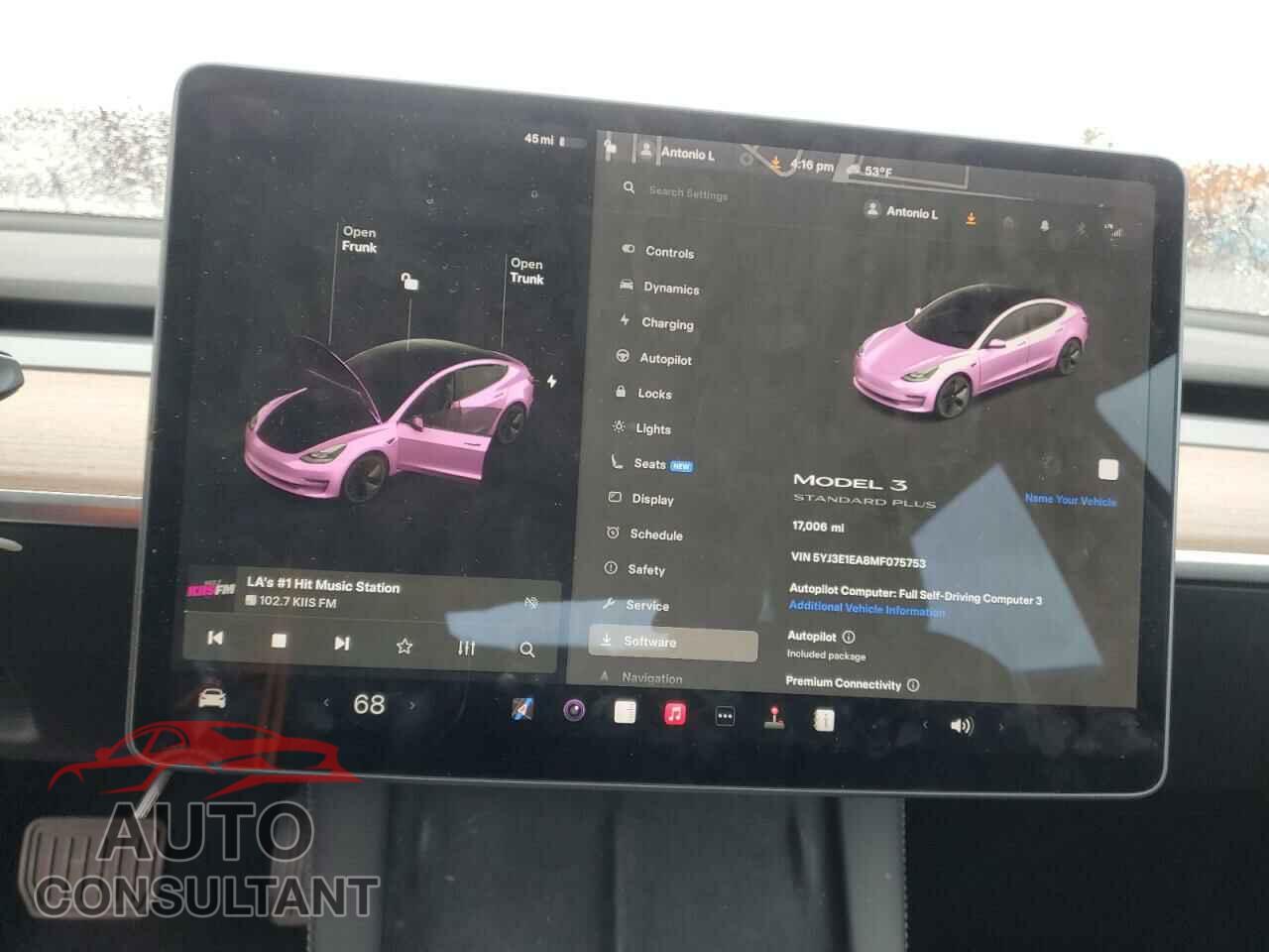 TESLA MODEL 3 2021 - 5YJ3E1EA8MF075753