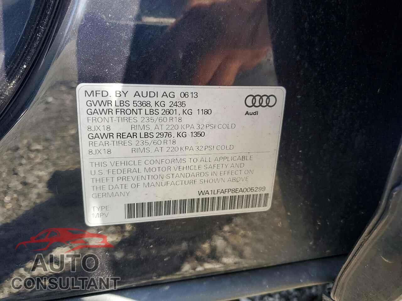 AUDI Q5 2014 - WA1LFAFP8EA005299