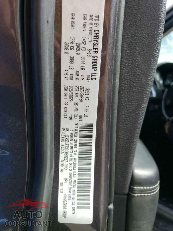 DODGE DURANGO 2013 - 1C4SDJETXDC688227