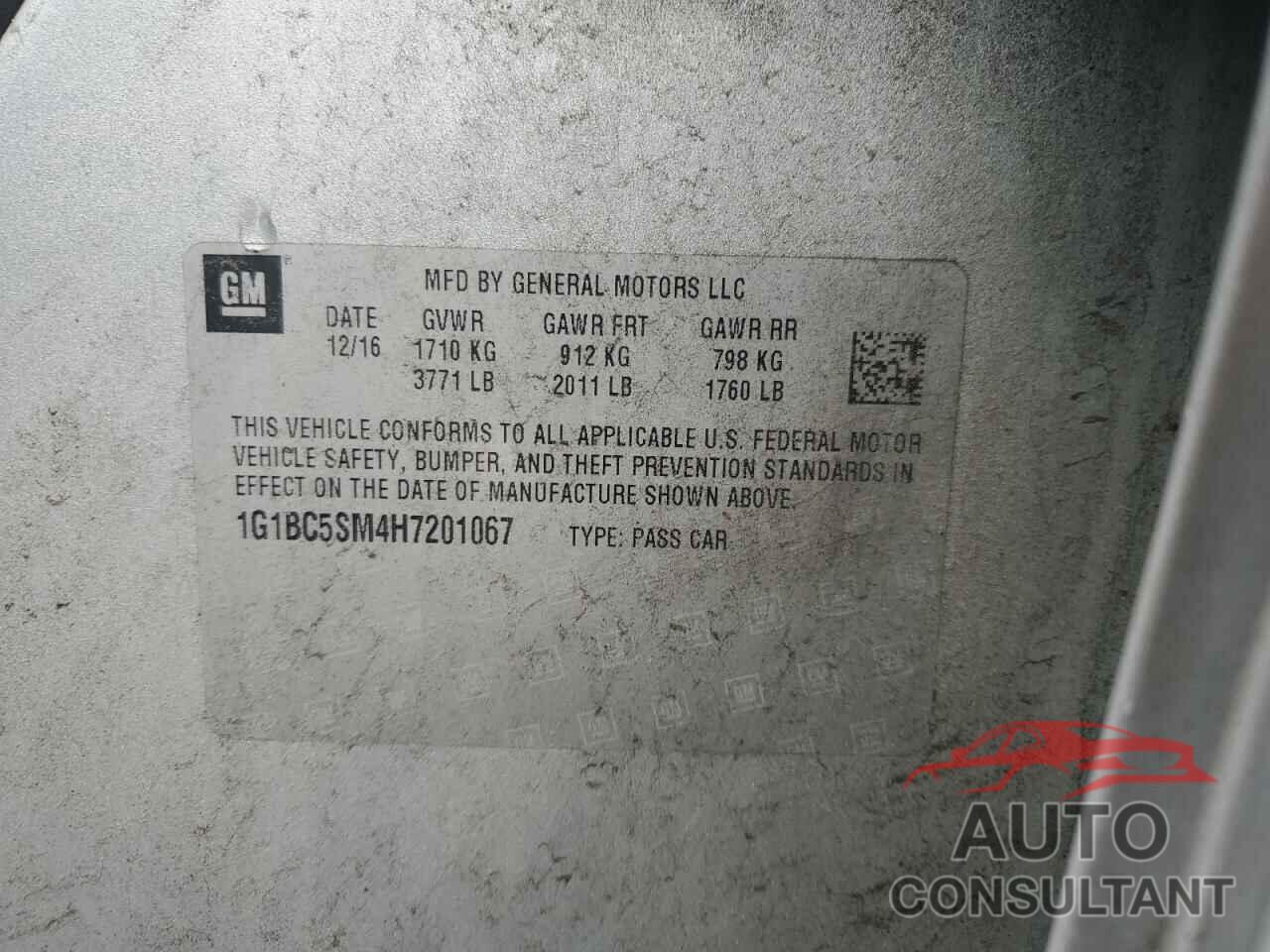 CHEVROLET CRUZE 2017 - 1G1BC5SM4H7201067